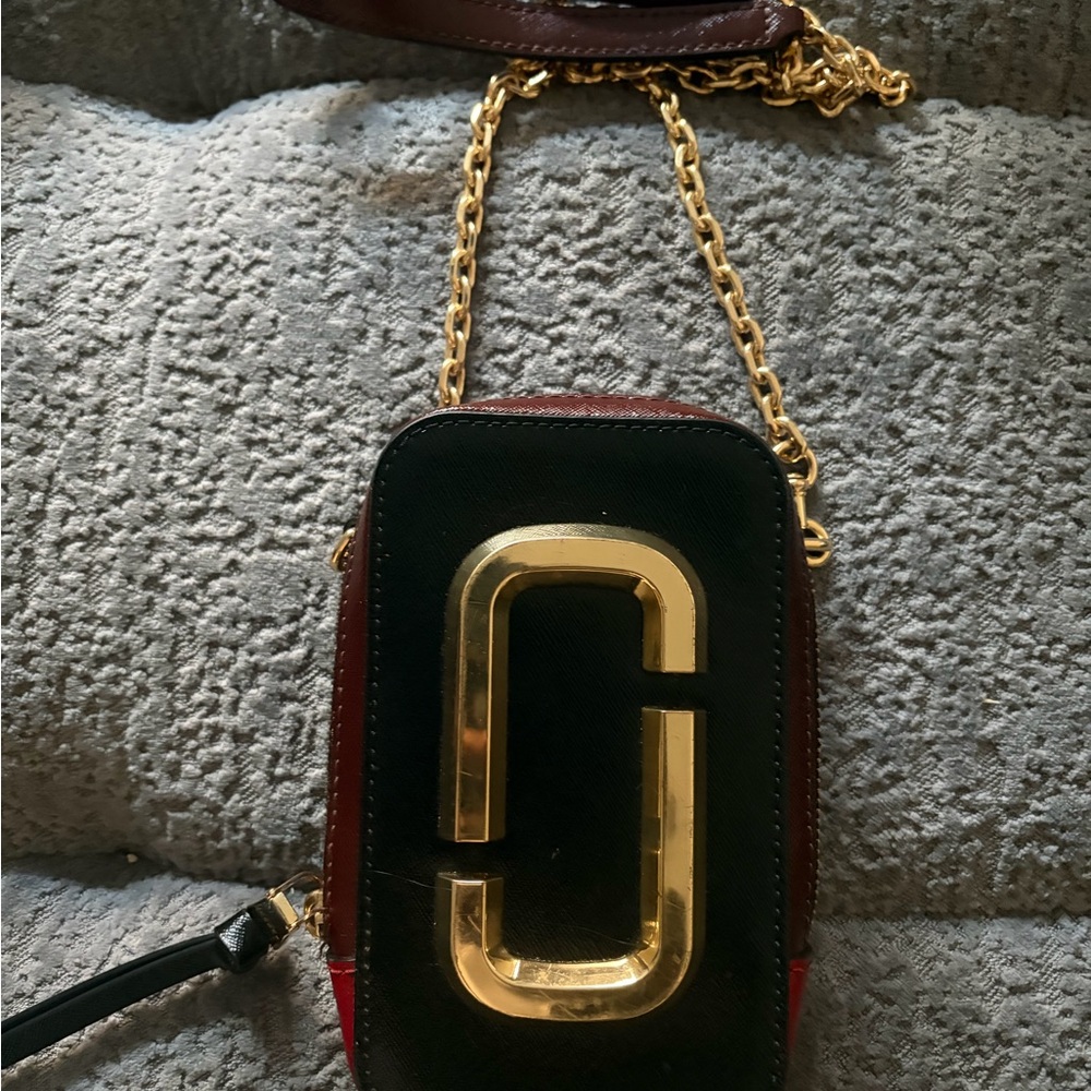 Marc Jacobs Black and Gold Crossbody Bag